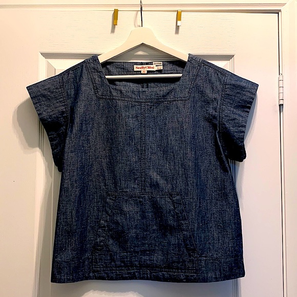 SEE BY CHLOE Speckled Denim Blouse - Picture 1 of 7